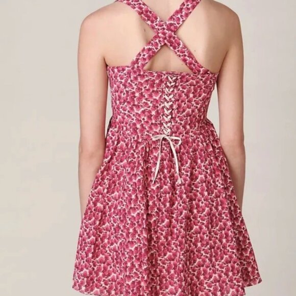 Free People mini dress with adjustable straps and corset ties - Picture 4 of 6